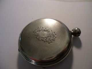 Antique M J Tobias & Co Liverpool Pocket Watch Silver Case W/ Fruit Engraved