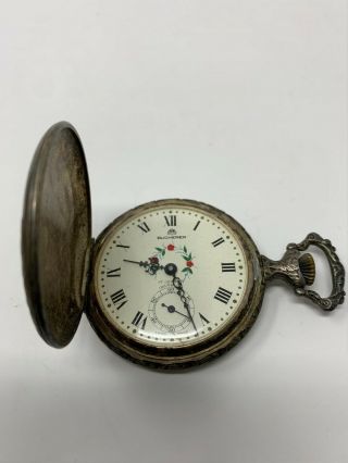 Vintage Bucherer Swiss Incabloc 17 Jewel Fisherman Pocket Watch