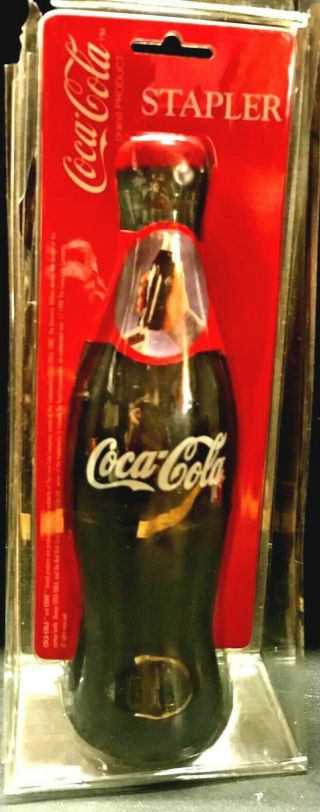 Coca - Cola Vintage Style Glass Coke Bottle Paper Desk Stapler 1997