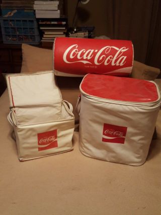Coke Cola Cooler,  Lunch Box,  Blow Up Pillow,  10×11×9,  9×6×6,  12×6,  Great Shape