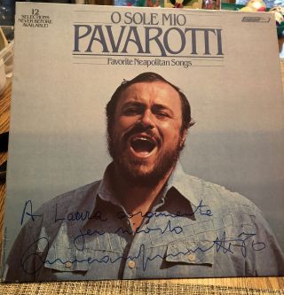 O Sole Mio Autographed Lp Luciano Pavarotti