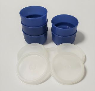 5 - Tupperware Smidgets Mini Travel Pill Containers With Lids 1 Oz Blue 1463