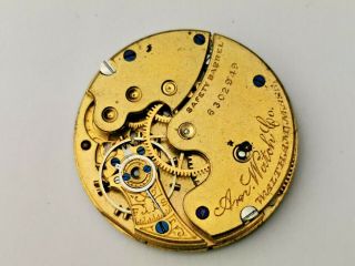 Small Waltham Pocket Movement for Repair / Parts,  Good Dial,  Roman Numerals 2