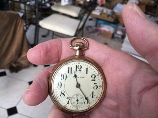 Antique South Bend Pocket Watch Gold Plated 17 Jewels 16s Open Face Grade 211