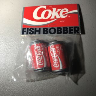 Vintage Coke Coca - Cola Classic Fish Fishing Bobbers Floats Can Style 2 Pack Nos