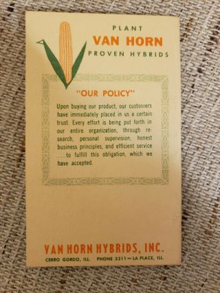 1962 Van Horn Hybrids Seed Corn Farm Note Book from La Place,  Illinois 2