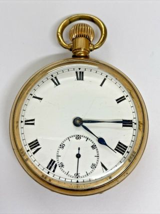 Antique Dennison Pocket Watch Swiss 10 Jewel Movement For Restoring Rolled Gold