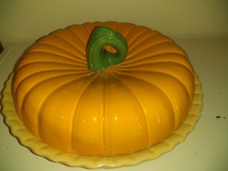 Pumpkin Pie Plate With Lid Or Cover And Recipe 1990 Glass Ltd Commodities