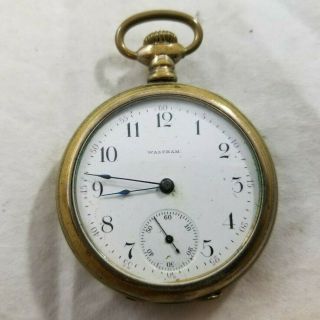 Waltham Grade 20 1888 7j 16s Open Face Case Pocket Watch Antique 14k Gold Filled