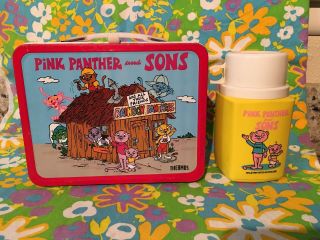 1984 Pink Panther & Son Lunchbox & Thermos Metal