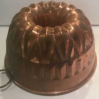 Vintage Copper Tin Lined Bundt Cake Jello Mold”