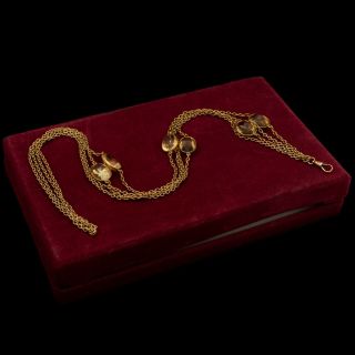 Antique Vintage Nouveau 14k Yellow Gold Citrine Riviere Festoon Wedding Necklace