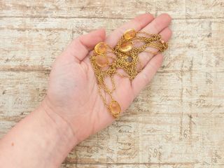 Antique Vintage Nouveau 14k Yellow Gold Citrine Riviere Festoon Wedding Necklace 6