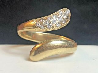 Antique Estate 14k Gold Natural Diamond Ring Snake Pave 