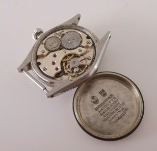 Stainless Steel Gents Rolex Trench Wrist Watch Rare Antique