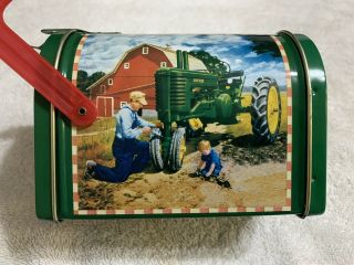 Vintage Metal John Deere Quality Farm Equipment Mail Box Bank