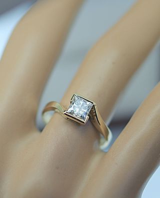 Vintage Antique Jewelry Gold Ring Natural Diamonds Princess Cut Jewellery N1/2 2