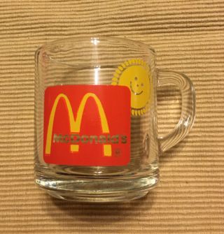 Vintage Mcdonalds Logo Anchor Hocking Clear Glass Coffee Cup Mug Usa