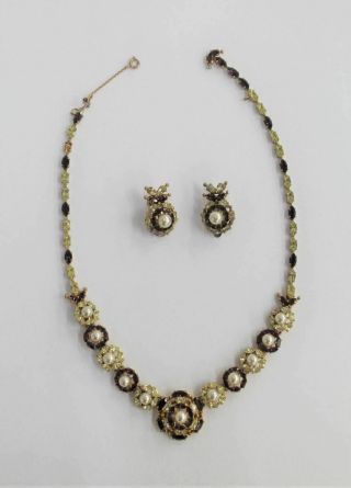 Christian Dior By Mitchel Maer Ladies Vintage Gold Plated Necklace & Earrings