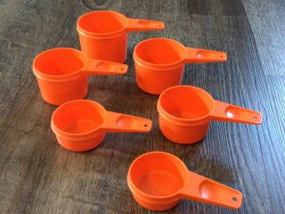 Set Of 6 Vintage Tupperware Measuring Cups Orange