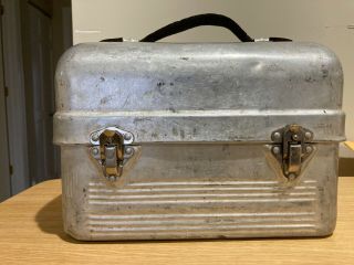 Vintage " Old Pal " Aluminum Lunch Box,  Non - Rust,  Sanit Kit,  Made In Lititz,  Pa.