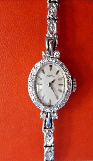 Ladies 14k Gold Girard Perregaux Diamond Wrist Watch With Appraisal & Receipt