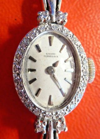 Ladies 14k gold Girard Perregaux diamond wrist watch with appraisal & receipt 3