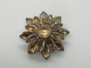 Antique Georgian/early Victorian Silver Flower Foiled Paste Brooch.