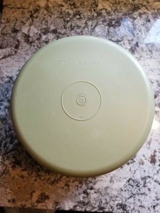 Vintage Tupperware Avocado Olive Green Round Cake Taker Keeper Carrier 684 /683 3