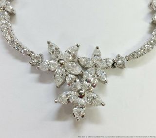 Platinum 7.  86ctw FG VS Marquise Diamond Necklace Marquise round brilliant 4