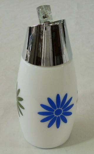 Gemco Sugar Shaker Pourer Dispenser Metal Lid Green Blue Flower Daisy