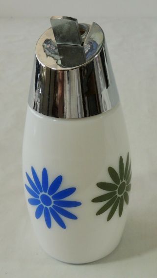 Gemco Sugar Shaker Pourer Dispenser Metal Lid Green Blue Flower Daisy 3