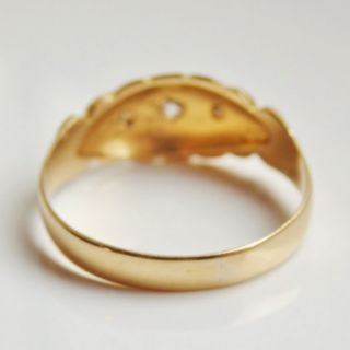 Stunning Antique Edwardian 18ct Gold Diamond Trilogy Ring c1908; UK Size ' M ' 5