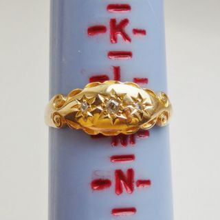 Stunning Antique Edwardian 18ct Gold Diamond Trilogy Ring c1908; UK Size ' M ' 6