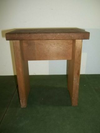 Vintage Small Wooden Step Stool Bench Embossed Roses 9 x 5.  5 x 10 2