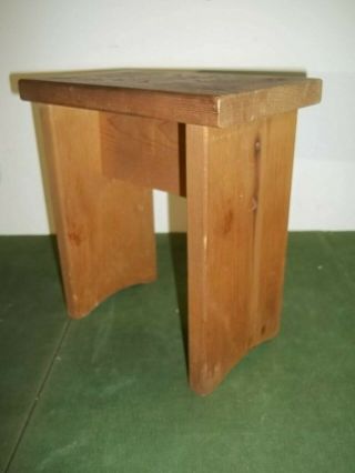 Vintage Small Wooden Step Stool Bench Embossed Roses 9 x 5.  5 x 10 3