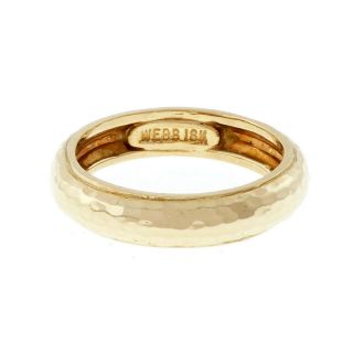 Estate David Webb 18k Yellow Gold Wedding Band Ring Size 5.  25
