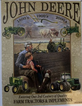 John Deere Farm Tractors And Implements Tin Sign Advertising Full Color Art