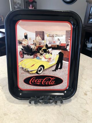 Vintage Coca Cola Metal Tray Coke Family Drive - In 1995