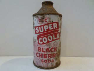 C&c Coola Black Cherry 120z Cone Top Soda Can.
