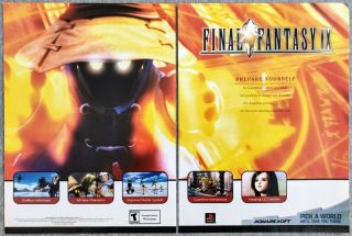 Final Fantasy Ix 9 Ps1 | 2000 Vintage Game Print Ad Poster Rare Official Promo