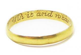Mid 18th Century Georgian Gold Posy Ring " Win It And Wear It " By William Garrard