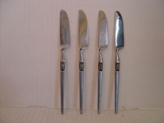 Set Of Four As Arthur Salm Stainless Steel Spreader Knives Flatware