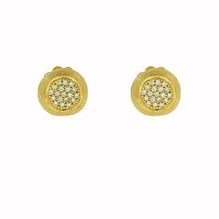 Marco Bicego 18k Yellow Gold Jaipur Pave Stud Earrings