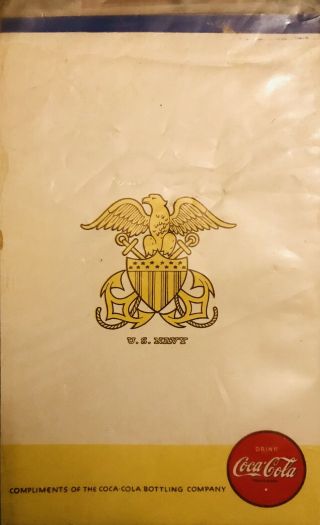 Vintage Wwii Era U.  S.  Navy - Coca - Cola Advertising Note Pad Or Blank Booklet