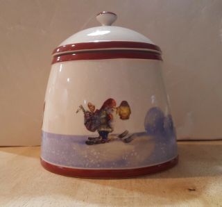 Williams - Sonoma “nordic Elf” Snowman Cookie Jar With Lid.