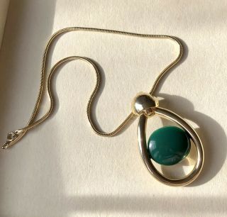 Vintage Lanvin Mod Green Lucite Necklace