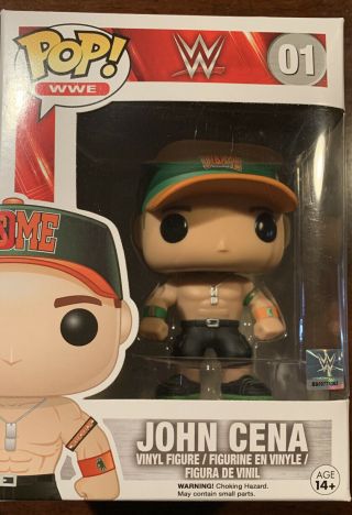 Funko Pop John Cena Vinyl Figure 01 Wwe Superstar Series - Rare Green Hat