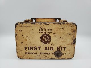Vintage 1967 Msco First Aid Kit Medical Supply Company