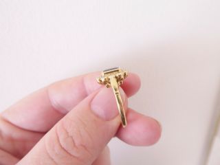 18ct gold emerald cut sapphire diamond cluster ring, 2